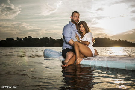 Aaron and Grecia on the paddle board